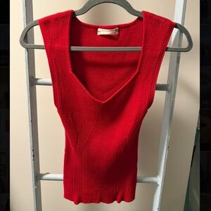 Anthropologie Red Sleeveless Sweater